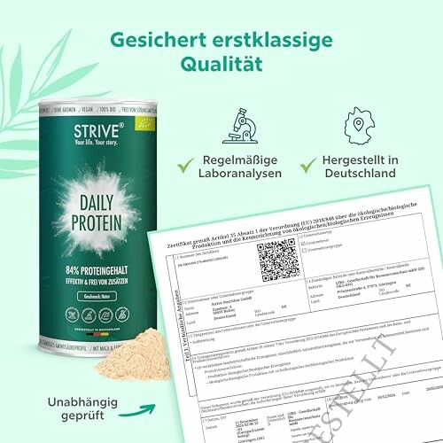 Strive Daily Proteinpulver mit Qualitätszertifikat